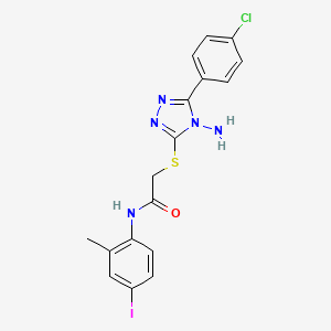 molecular formula C17H15ClIN5OS B4740743 2-{[4-amino-5-(4-chlorophenyl)-4H-1,2,4-triazol-3-yl]thio}-N-(4-iodo-2-methylphenyl)acetamide 