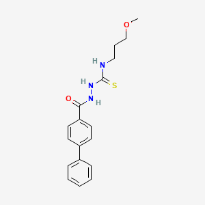 molecular formula C18H21N3O2S B4740749 2-(4-biphenylylcarbonyl)-N-(3-methoxypropyl)hydrazinecarbothioamide 