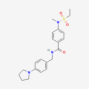 molecular formula C21H27N3O3S B4740752 4-[(ethylsulfonyl)(methyl)amino]-N-[4-(1-pyrrolidinyl)benzyl]benzamide 