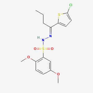 molecular formula C16H19ClN2O4S2 B4740757 N'-[1-(5-chloro-2-thienyl)butylidene]-2,5-dimethoxybenzenesulfonohydrazide 