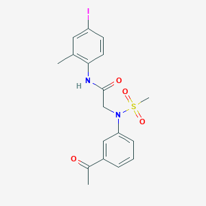 molecular formula C18H19IN2O4S B4740785 N~2~-(3-acetylphenyl)-N~1~-(4-iodo-2-methylphenyl)-N~2~-(methylsulfonyl)glycinamide 