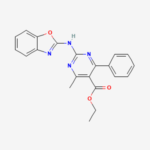 ethyl 2-(1,3-benzoxazol-2-ylamino)-4-methyl-6-phenyl-5-pyrimidinecarboxylate