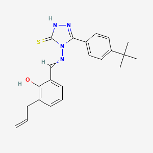 molecular formula C22H24N4OS B4740806 2-allyl-6-({[3-(4-tert-butylphenyl)-5-mercapto-4H-1,2,4-triazol-4-yl]imino}methyl)phenol 
