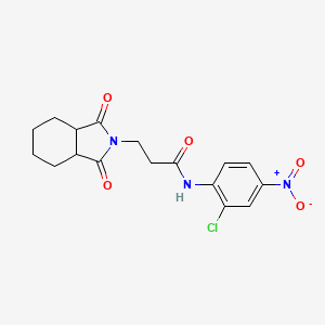 molecular formula C17H18ClN3O5 B4740808 N-(2-chloro-4-nitrophenyl)-3-(1,3-dioxooctahydro-2H-isoindol-2-yl)propanamide 
