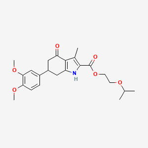molecular formula C23H29NO6 B4740845 2-isopropoxyethyl 6-(3,4-dimethoxyphenyl)-3-methyl-4-oxo-4,5,6,7-tetrahydro-1H-indole-2-carboxylate 