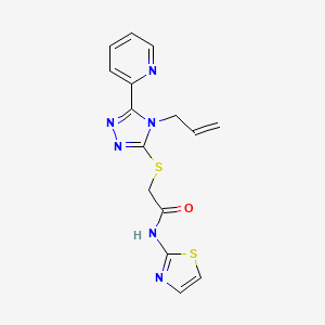 molecular formula C15H14N6OS2 B4740860 2-{[4-allyl-5-(2-pyridinyl)-4H-1,2,4-triazol-3-yl]thio}-N-1,3-thiazol-2-ylacetamide 