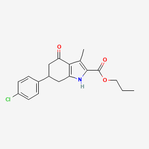 molecular formula C19H20ClNO3 B4740863 propyl 6-(4-chlorophenyl)-3-methyl-4-oxo-4,5,6,7-tetrahydro-1H-indole-2-carboxylate 