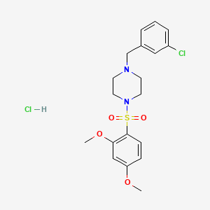 molecular formula C19H24Cl2N2O4S B4740871 1-(3-chlorobenzyl)-4-[(2,4-dimethoxyphenyl)sulfonyl]piperazine hydrochloride 