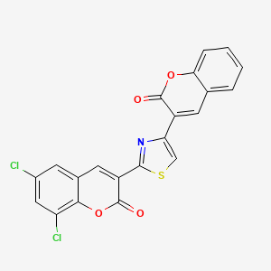 molecular formula C21H9Cl2NO4S B4740875 6,8-dichloro-3-[4-(2-oxo-2H-chromen-3-yl)-1,3-thiazol-2-yl]-2H-chromen-2-one 