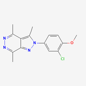 molecular formula C15H15ClN4O B4740882 2-(3-chloro-4-methoxyphenyl)-3,4,7-trimethyl-2H-pyrazolo[3,4-d]pyridazine 