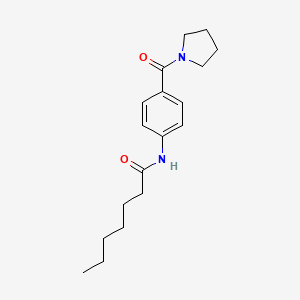molecular formula C18H26N2O2 B4740886 N-[4-(1-pyrrolidinylcarbonyl)phenyl]heptanamide 