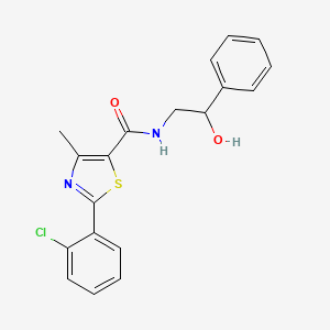molecular formula C19H17ClN2O2S B4740933 2-(2-chlorophenyl)-N-(2-hydroxy-2-phenylethyl)-4-methyl-1,3-thiazole-5-carboxamide 