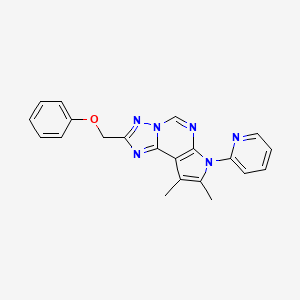 molecular formula C21H18N6O B4740965 8,9-dimethyl-2-(phenoxymethyl)-7-(2-pyridinyl)-7H-pyrrolo[3,2-e][1,2,4]triazolo[1,5-c]pyrimidine 