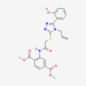 molecular formula C23H22N4O6S B4740972 dimethyl 2-[({[4-allyl-5-(2-hydroxyphenyl)-4H-1,2,4-triazol-3-yl]thio}acetyl)amino]terephthalate 