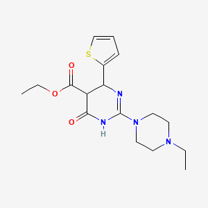 molecular formula C17H24N4O3S B4740995 ethyl 2-(4-ethyl-1-piperazinyl)-4-oxo-6-(2-thienyl)-1,4,5,6-tetrahydro-5-pyrimidinecarboxylate 