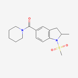 molecular formula C16H22N2O3S B4741012 2-methyl-1-(methylsulfonyl)-5-(1-piperidinylcarbonyl)indoline 