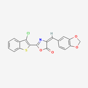 molecular formula C19H10ClNO4S B4741049 4-(1,3-benzodioxol-5-ylmethylene)-2-(3-chloro-1-benzothien-2-yl)-1,3-oxazol-5(4H)-one 
