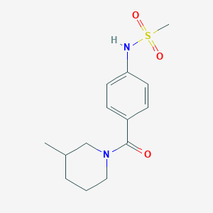 molecular formula C14H20N2O3S B4741057 N-{4-[(3-methyl-1-piperidinyl)carbonyl]phenyl}methanesulfonamide 