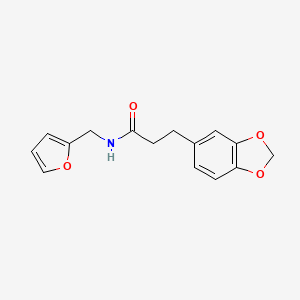 molecular formula C15H15NO4 B4741065 3-(1,3-benzodioxol-5-yl)-N-(2-furylmethyl)propanamide 