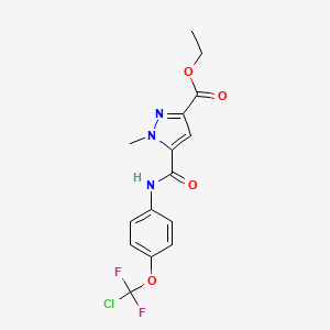 molecular formula C15H14ClF2N3O4 B4741079 ethyl 5-[({4-[chloro(difluoro)methoxy]phenyl}amino)carbonyl]-1-methyl-1H-pyrazole-3-carboxylate 