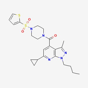 molecular formula C23H29N5O3S2 B4741080 1-butyl-6-cyclopropyl-3-methyl-4-{[4-(2-thienylsulfonyl)-1-piperazinyl]carbonyl}-1H-pyrazolo[3,4-b]pyridine 