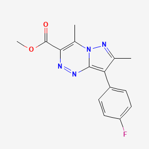 molecular formula C15H13FN4O2 B4741087 methyl 8-(4-fluorophenyl)-4,7-dimethylpyrazolo[5,1-c][1,2,4]triazine-3-carboxylate 