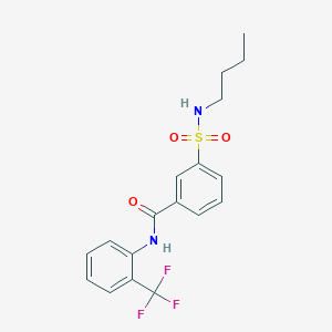 molecular formula C18H19F3N2O3S B4741107 3-[(butylamino)sulfonyl]-N-[2-(trifluoromethyl)phenyl]benzamide 