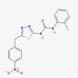 molecular formula C17H15N5O3S B4741132 N-(2-methylphenyl)-N'-[5-(4-nitrobenzyl)-1,3,4-thiadiazol-2-yl]urea 