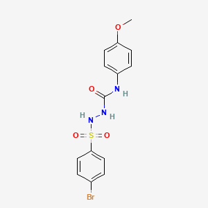 molecular formula C14H14BrN3O4S B4741143 2-[(4-bromophenyl)sulfonyl]-N-(4-methoxyphenyl)hydrazinecarboxamide 