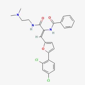 molecular formula C24H23Cl2N3O3 B4741183 N-[2-[5-(2,4-dichlorophenyl)-2-furyl]-1-({[2-(dimethylamino)ethyl]amino}carbonyl)vinyl]benzamide 