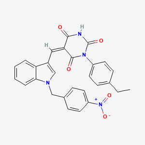 molecular formula C28H22N4O5 B4741185 1-(4-ethylphenyl)-5-{[1-(4-nitrobenzyl)-1H-indol-3-yl]methylene}-2,4,6(1H,3H,5H)-pyrimidinetrione 