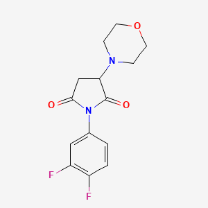 molecular formula C14H14F2N2O3 B4741209 1-(3,4-difluorophenyl)-3-(4-morpholinyl)-2,5-pyrrolidinedione 