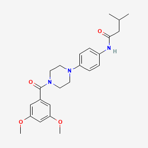 molecular formula C24H31N3O4 B4741219 N-{4-[4-(3,5-dimethoxybenzoyl)-1-piperazinyl]phenyl}-3-methylbutanamide 