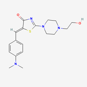 molecular formula C18H24N4O2S B4741241 5-[4-(dimethylamino)benzylidene]-2-[4-(2-hydroxyethyl)-1-piperazinyl]-1,3-thiazol-4(5H)-one 