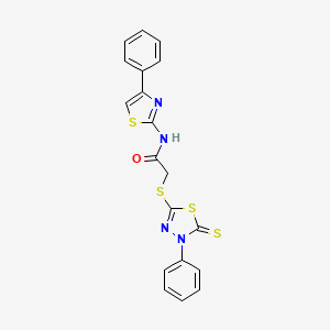 N-(4-phenyl-1,3-thiazol-2-yl)-2-[(4-phenyl-5-thioxo-4,5-dihydro-1,3,4-thiadiazol-2-yl)thio]acetamide