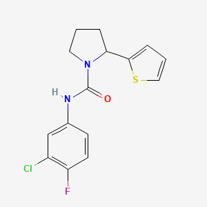 N-(3-chloro-4-fluorophenyl)-2-(2-thienyl)-1-pyrrolidinecarboxamide