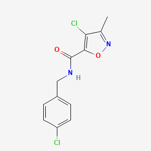 4-chloro-N-[(4-chlorophenyl)methyl]-3-methyl-1,2-oxazole-5-carboxamide