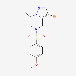 N-[(4-bromo-1-ethyl-1H-pyrazol-5-yl)methyl]-4-methoxy-N-methylbenzenesulfonamide