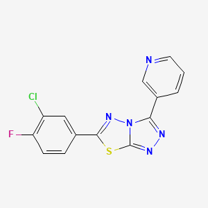 molecular formula C14H7ClFN5S B4741350 6-(3-CHLORO-4-FLUOROPHENYL)-3-(3-PYRIDYL)[1,2,4]TRIAZOLO[3,4-B][1,3,4]THIADIAZOLE 