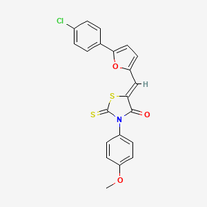 molecular formula C21H14ClNO3S2 B4741363 5-{[5-(4-chlorophenyl)-2-furyl]methylene}-3-(4-methoxyphenyl)-2-thioxo-1,3-thiazolidin-4-one 