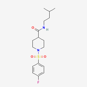 1-(4-fluorophenyl)sulfonyl-N-(3-methylbutyl)piperidine-4-carboxamide