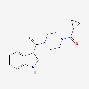 molecular formula C17H19N3O2 B4741400 3-{[4-(cyclopropylcarbonyl)-1-piperazinyl]carbonyl}-1H-indole 