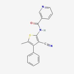 molecular formula C18H13N3OS B4741408 N-(3-cyano-5-methyl-4-phenyl-2-thienyl)nicotinamide 