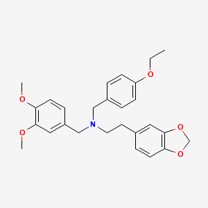 2-(1,3-benzodioxol-5-yl)-N-(3,4-dimethoxybenzyl)-N-(4-ethoxybenzyl)ethanamine