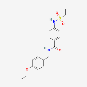 molecular formula C18H22N2O4S B4741429 N-(4-ethoxybenzyl)-4-[(ethylsulfonyl)amino]benzamide 