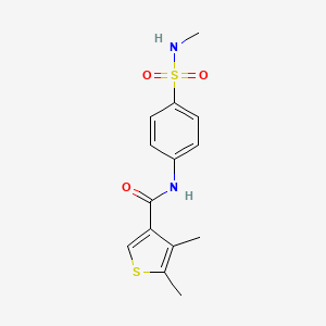 molecular formula C14H16N2O3S2 B4741456 4,5-DIMETHYL-N-[4-(METHYLSULFAMOYL)PHENYL]-3-THIOPHENECARBOXAMIDE 