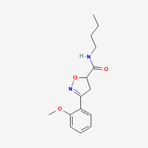 molecular formula C15H20N2O3 B4741470 N-butyl-3-(2-methoxyphenyl)-4,5-dihydro-5-isoxazolecarboxamide 