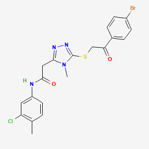 molecular formula C20H18BrClN4O2S B4741471 2-(5-{[2-(4-bromophenyl)-2-oxoethyl]thio}-4-methyl-4H-1,2,4-triazol-3-yl)-N-(3-chloro-4-methylphenyl)acetamide 