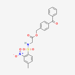 molecular formula C23H20N2O7S B4741477 4-benzoylbenzyl N-[(4-methyl-2-nitrophenyl)sulfonyl]glycinate 