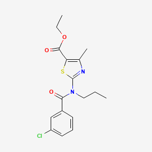 molecular formula C17H19ClN2O3S B4741486 ethyl 2-[(3-chlorobenzoyl)(propyl)amino]-4-methyl-1,3-thiazole-5-carboxylate 